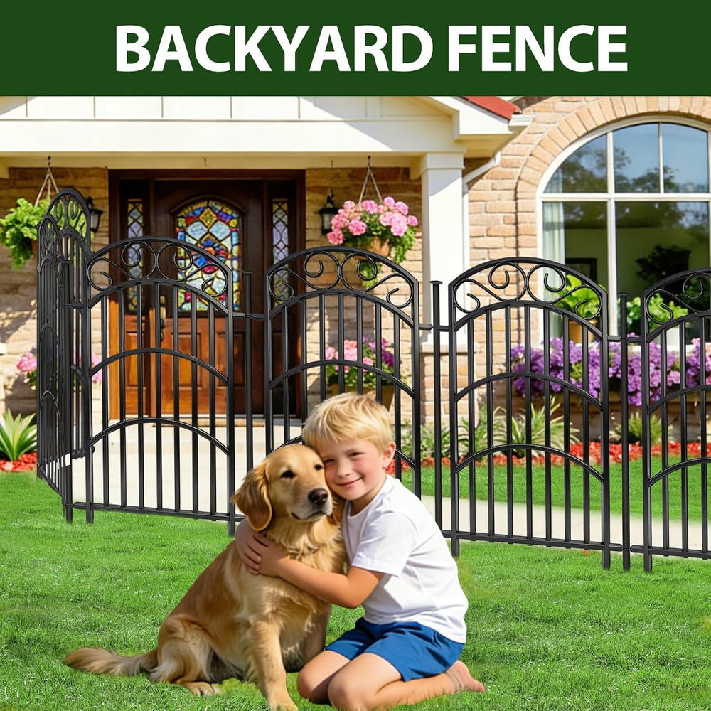 Decorative Garden Fence, 40in H x 18ft L, 8 Panels