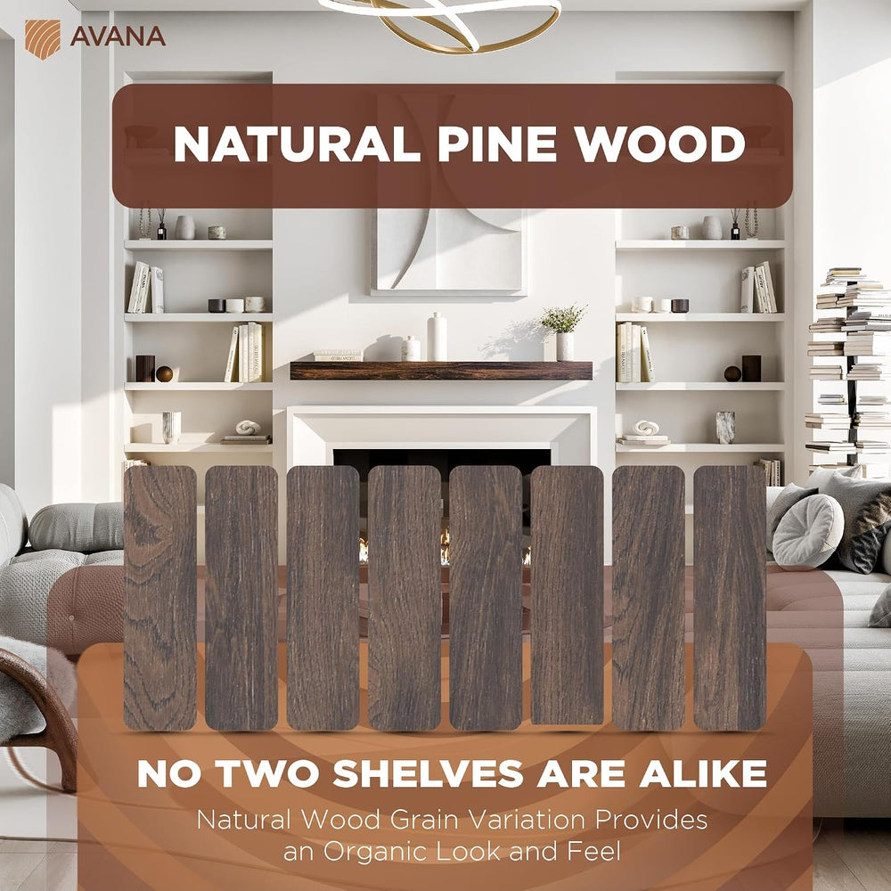 Avana Fireplace Mantel Shelf 60 Inch - Natural Wood Mantles for Over Fireplac...