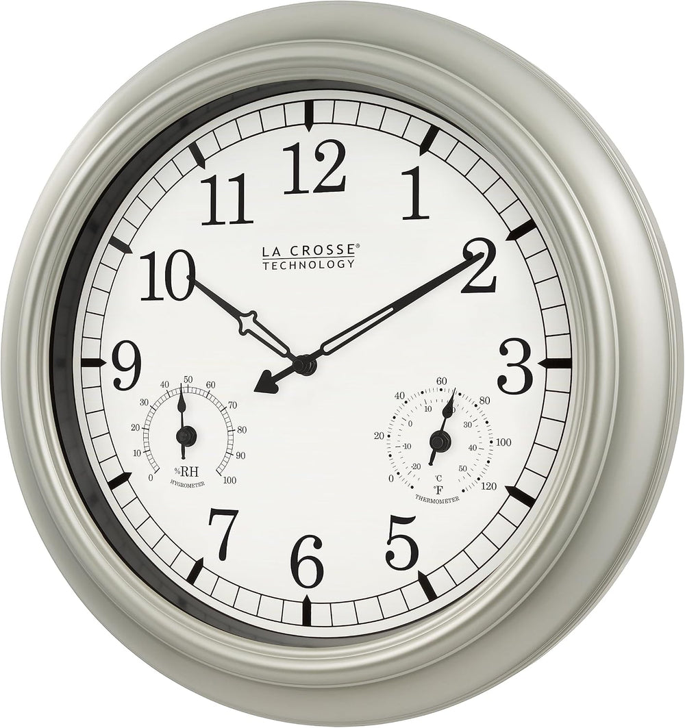 La Crosse Technology WT-3181PL-Q Quartz Time Analog Indoor/Outdoor Wall Clock...
