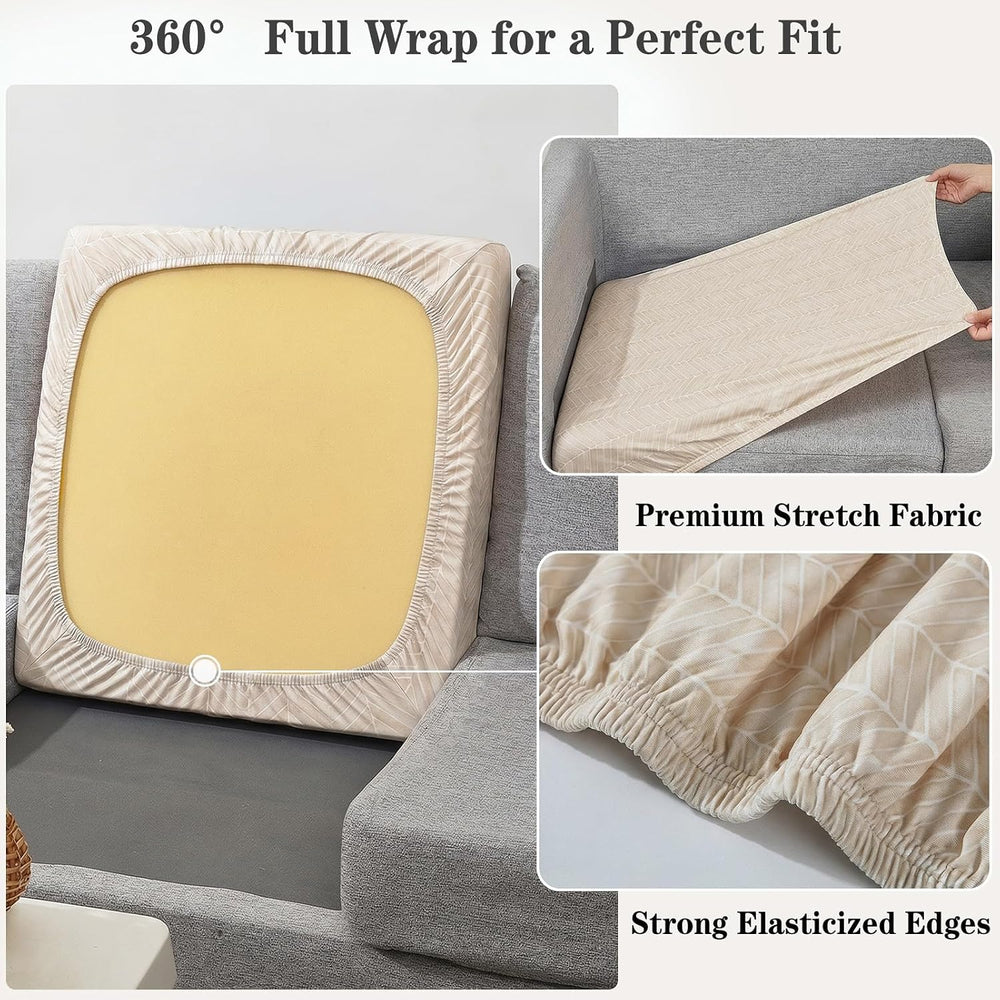 8 Pack Outdoor Cushion Covers, Water Resistant, High Stretch Fit