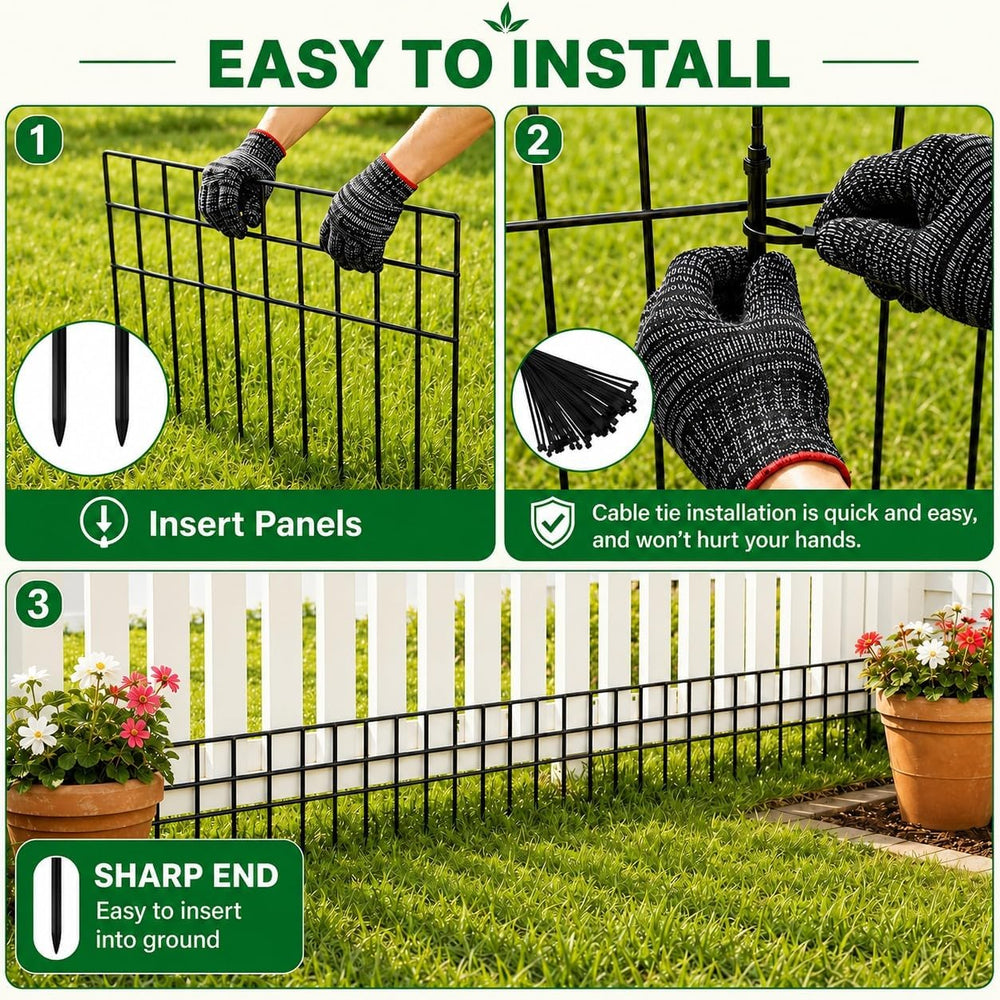 Animal Barrier Fence, 42.5ft x 13in, 30 Panels No Dig Garden Fence for Dogs