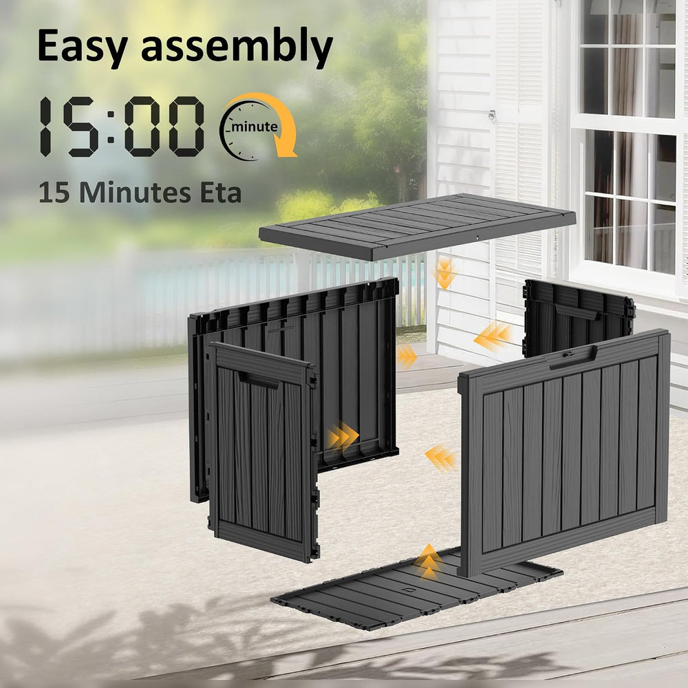 Package Delivery Box, Lockable Resin Outdoor Package, Waterproof Deck Box for...