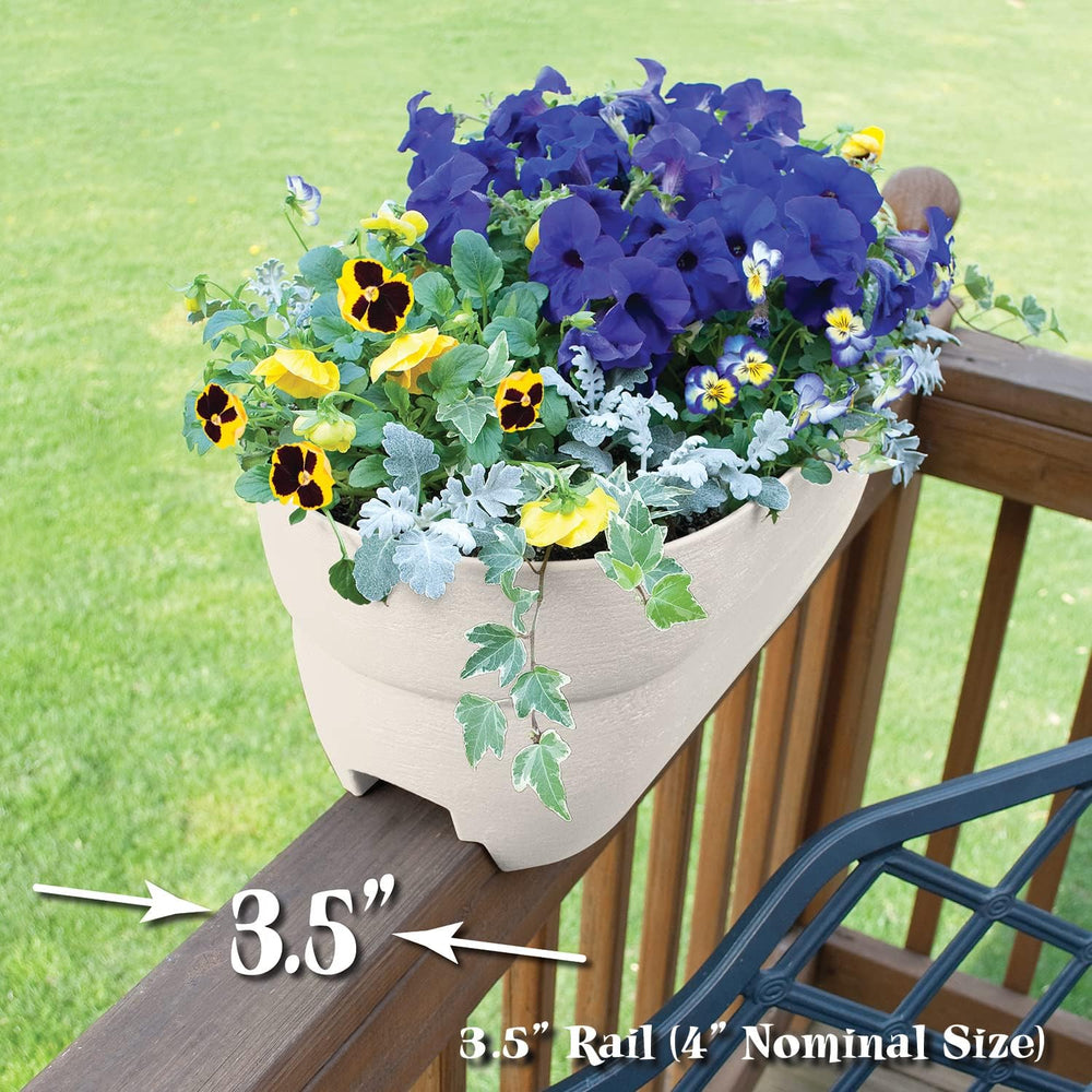 Bloomers Rail Picker Self-Watering Railing Planter Grow Box – 24" Weathe...