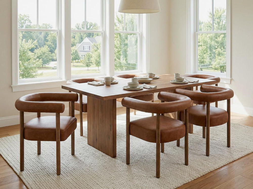 RIVOVA PU Leather Dining Chairs Set of 6, Modern Upholstered Dining Chairs, C...