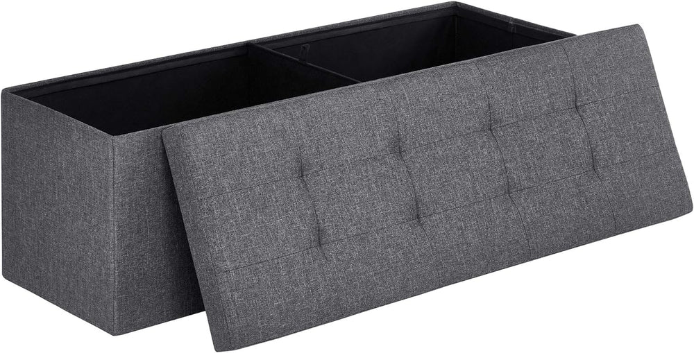 SONGMICS 43.3 Inches Folding Storage Ottoman Bench, Load 660 lb