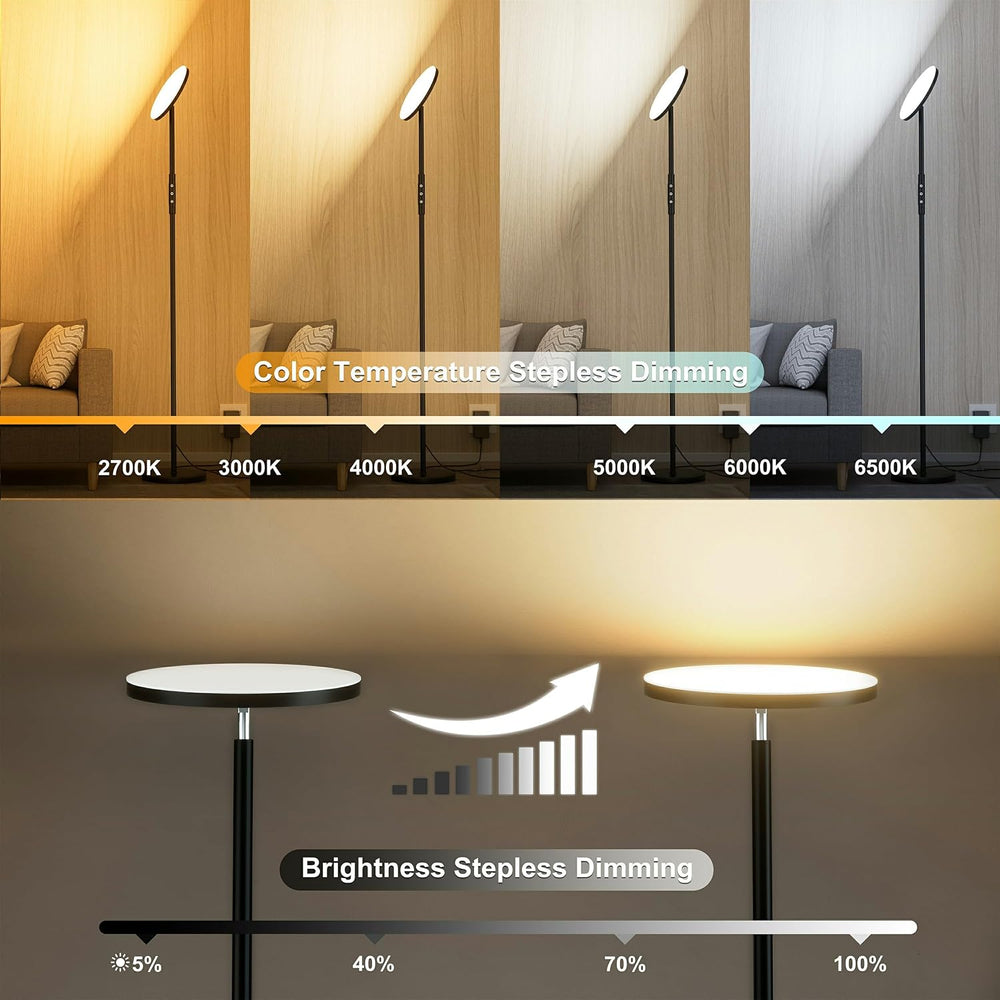 LED Floor Lamp, Bright 36W 3600LM Standing Lamp 350W Equivalent with Remote &...