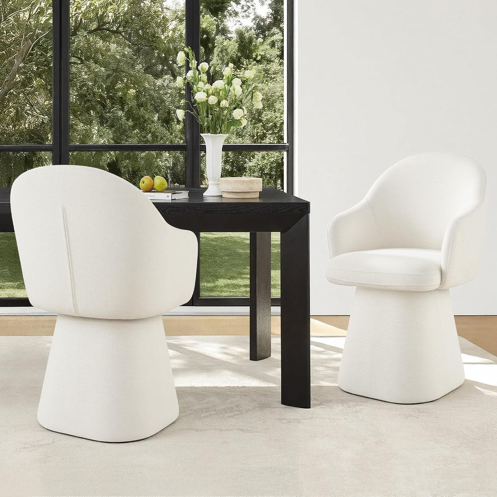 KISLOT Swivel Dining Chairs Set of 4, Upholstered Modern Barrel Dining Chairs...