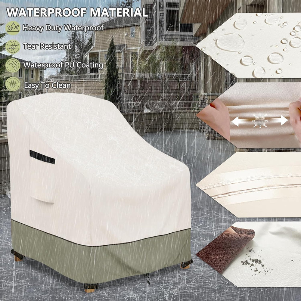 Outdoor Chair Covers 4 Pack 32 W x 35 D x 36 H inches,600D Heavy Duty Waterpr...