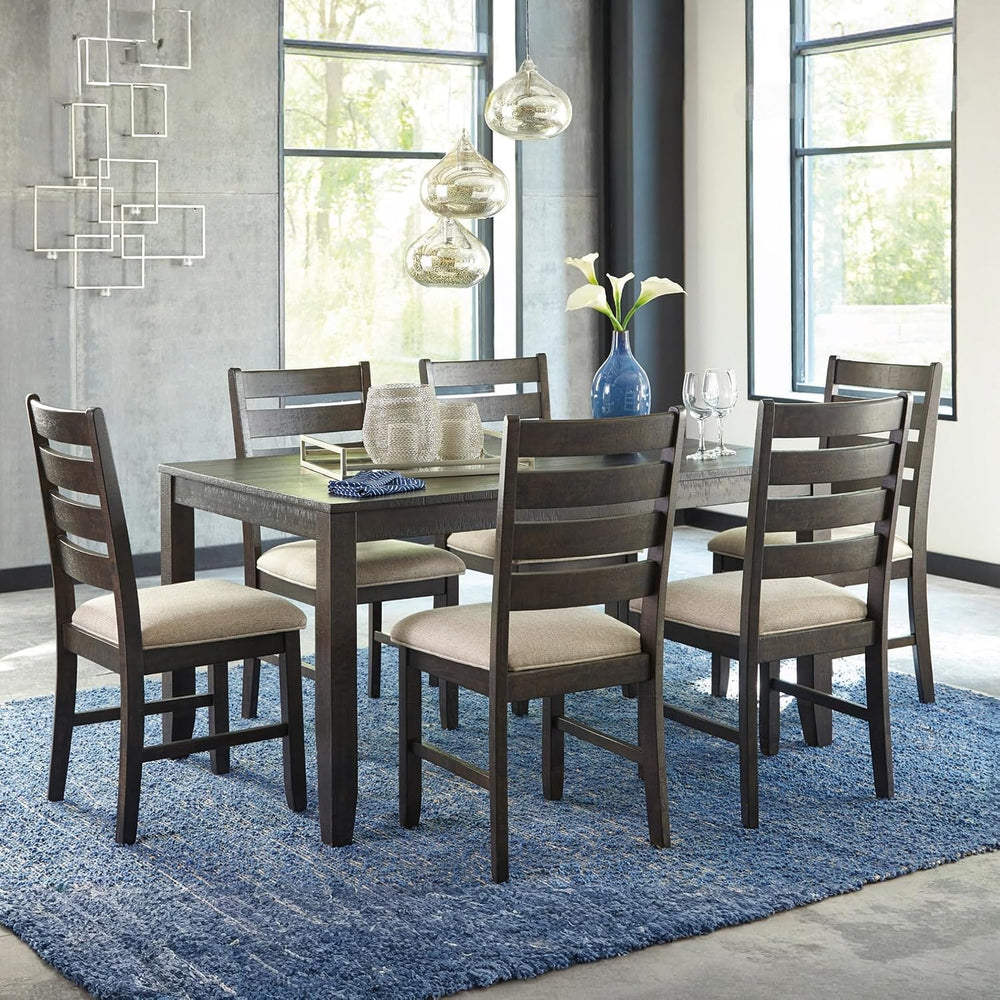 Signature Design by Ashley Rokane 7-Piece Dining Table Set for 6, Brown