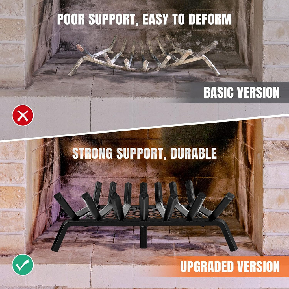 INNO STAGE 24 Inch Fireplace Grate with Ember Retainer