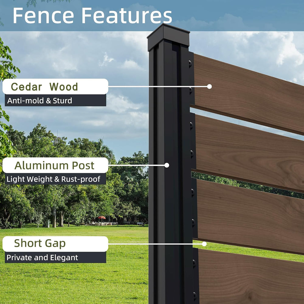 60''H x 78''W Outdoor Cedar Wood Fence Privacy Screen