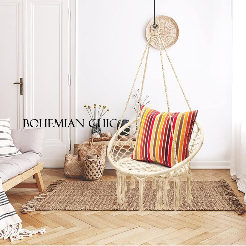 KASHAN Hanging Chair for Bedroom Hammock Chair Swing with Lights and Hardware...