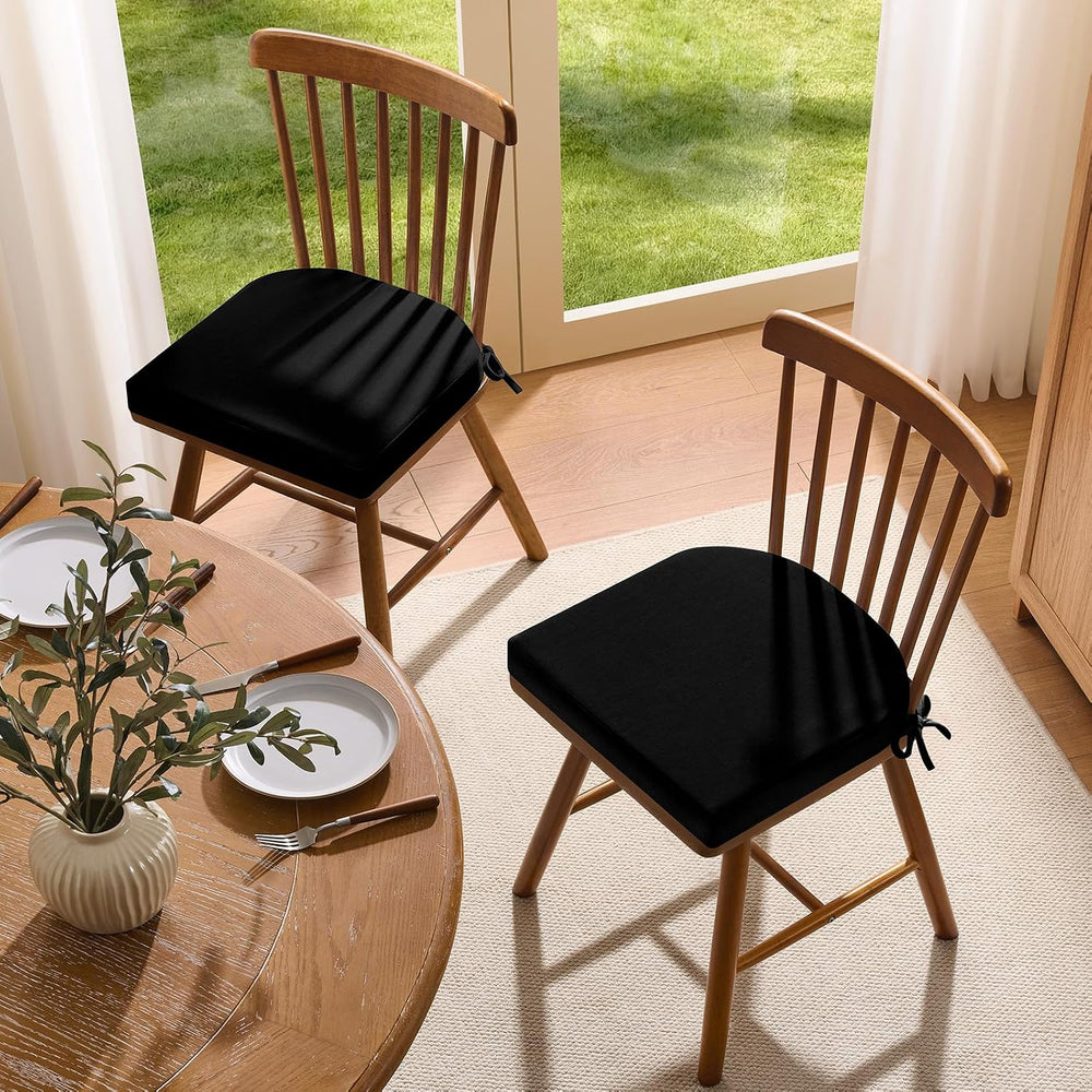 downluxe Chair Cushions for Dining Chairs, Memory Foam Linen Kitchen Chair Pa...