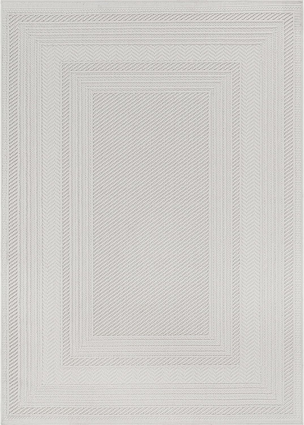 Luul Home Micro Loop Indoor Rug White 5x7 Boho Geometric Neutral Area Rugs fo...
