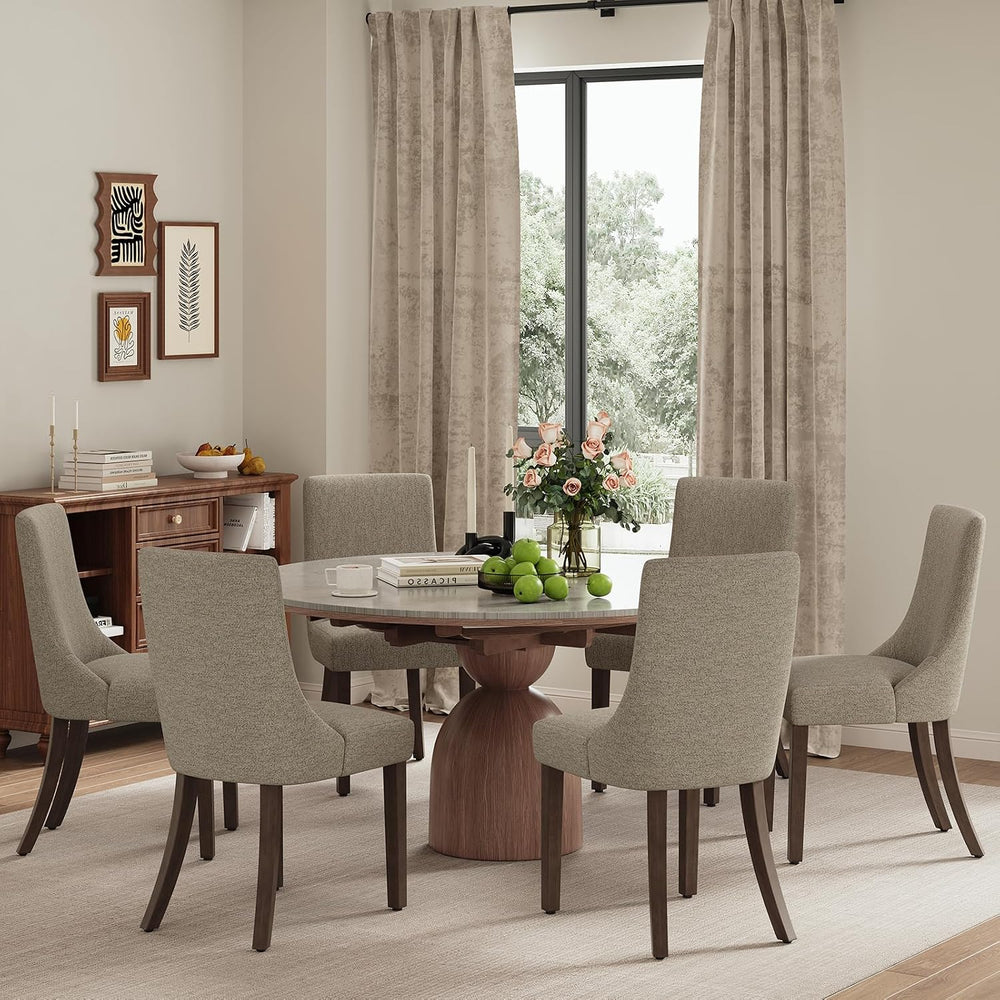 MALOL Wooden Dining Chairs Set of 6, Upholstered Kitchen & Dining Room Ch...