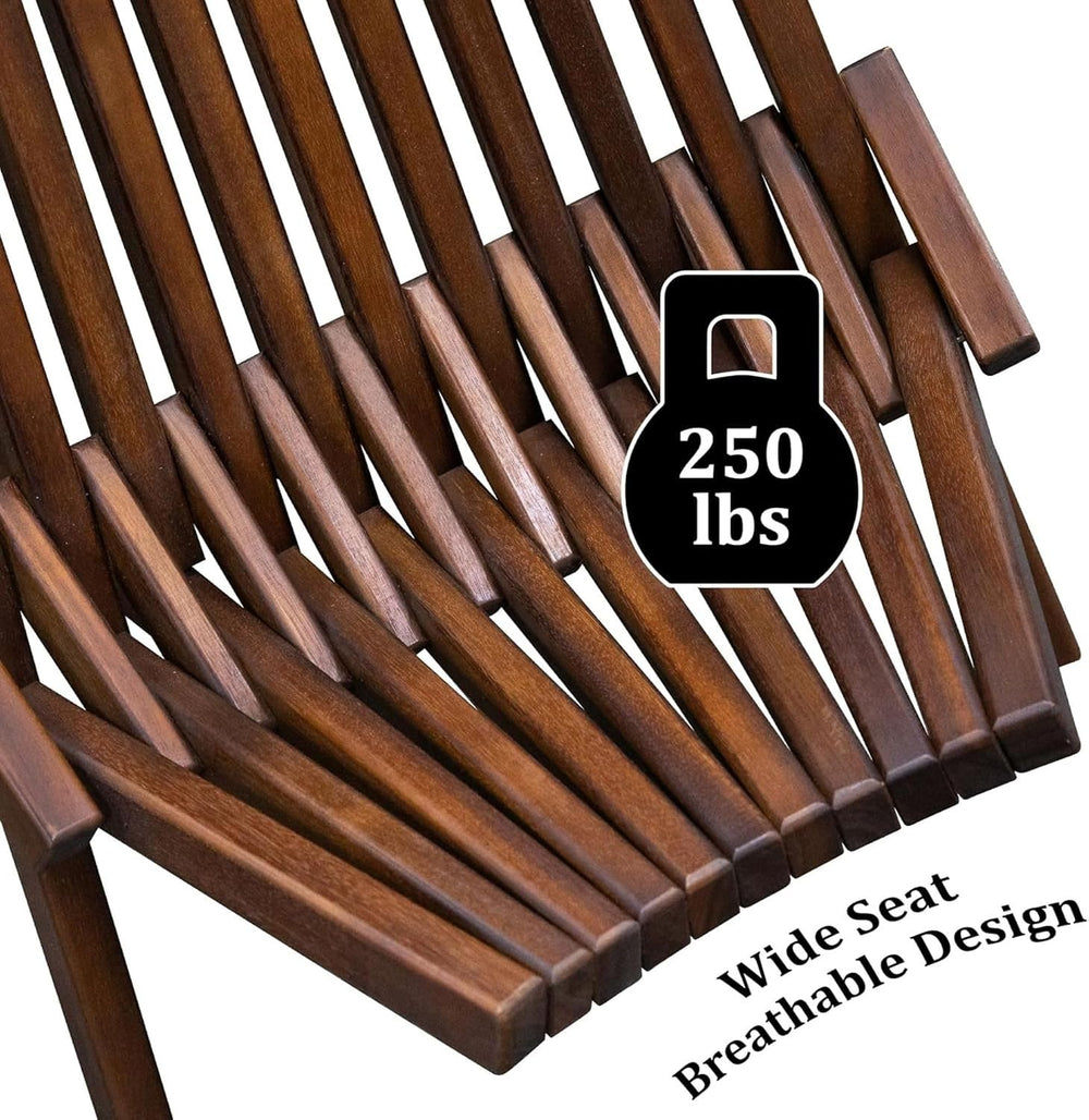 Melino Wooden Folding Tamarack Chairs, FSC Certified Acacia Low Profile Adiro...