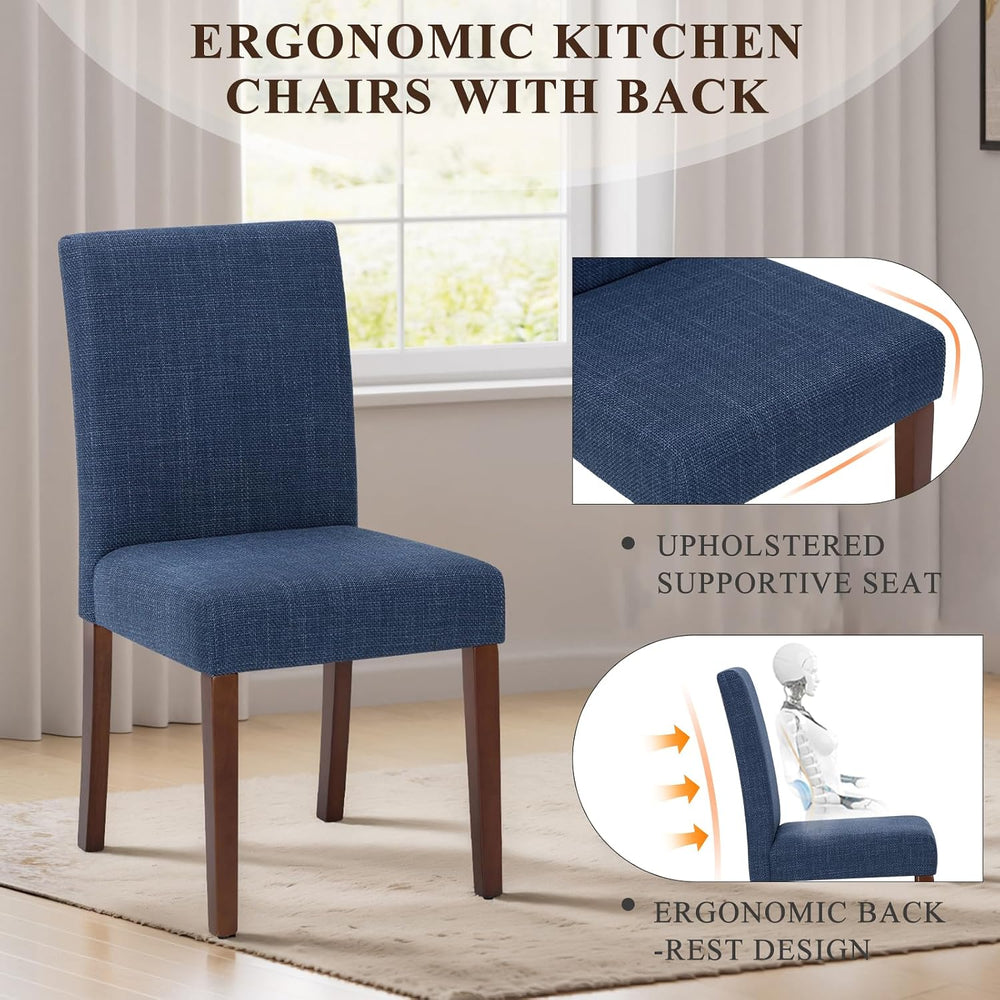 MALOL Upholstered Dining Chairs Set of 6, High Back Kitchen Room Chairs, Mid ...