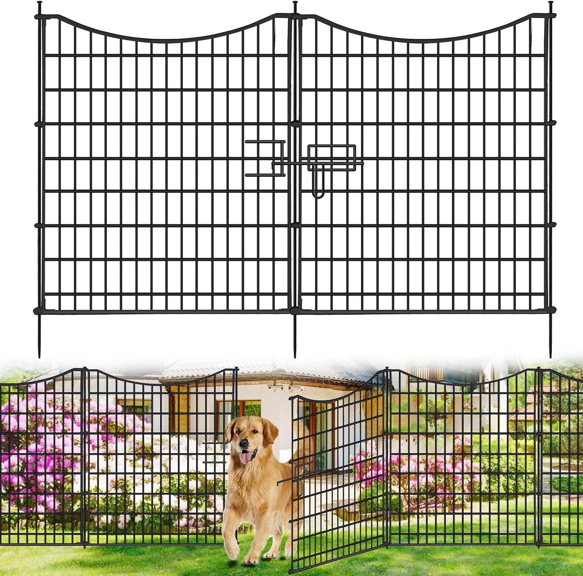 18 panels no dig decorative fence with gate, main product view