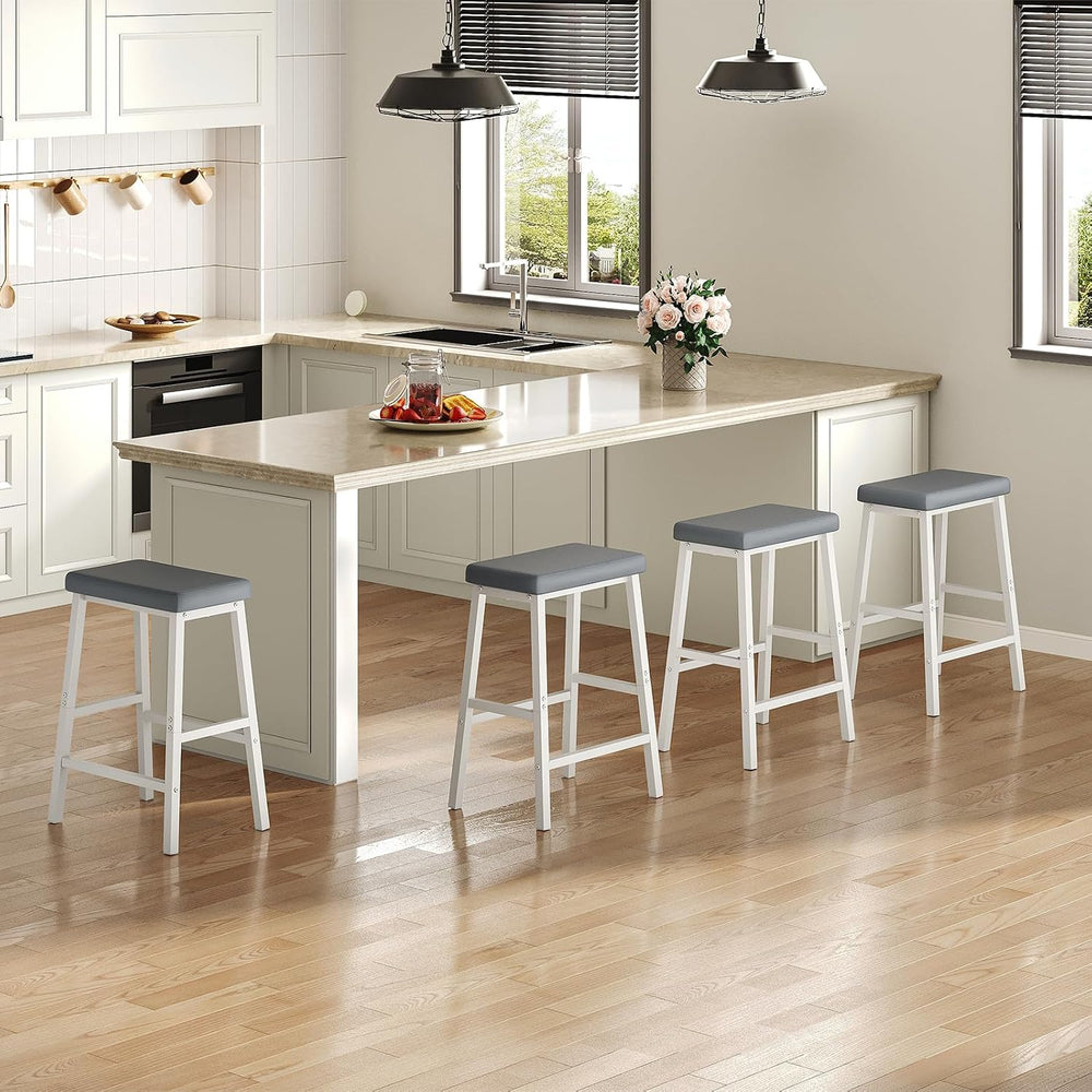 HOOBRO Bar Stools, Set of 2 Bar Chairs, Counter Height Bar Stools, 24 Inch Ba...