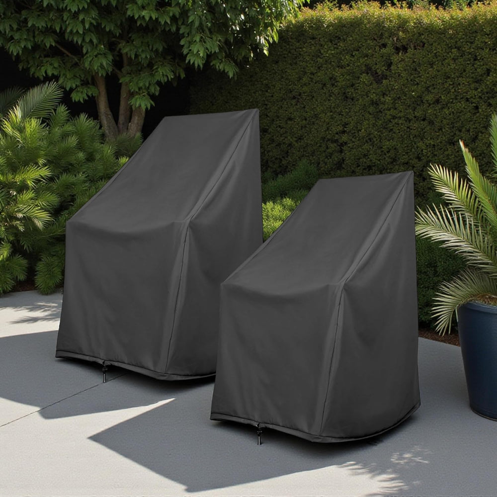 Shine Company Weatherproof Outdoor Rocking Chair Cover Set of 2, 100% Woven P...