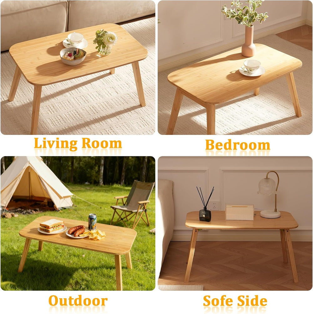 Baveke Foldable Coffee Table- Small Farmhouse Coffee Tables for Living Room, ...