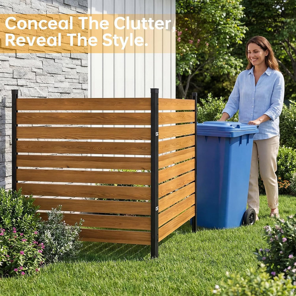 Aoxun 2 Panels Wood Privacy Screen, 41" x 38" No-Dig Air Conditione...