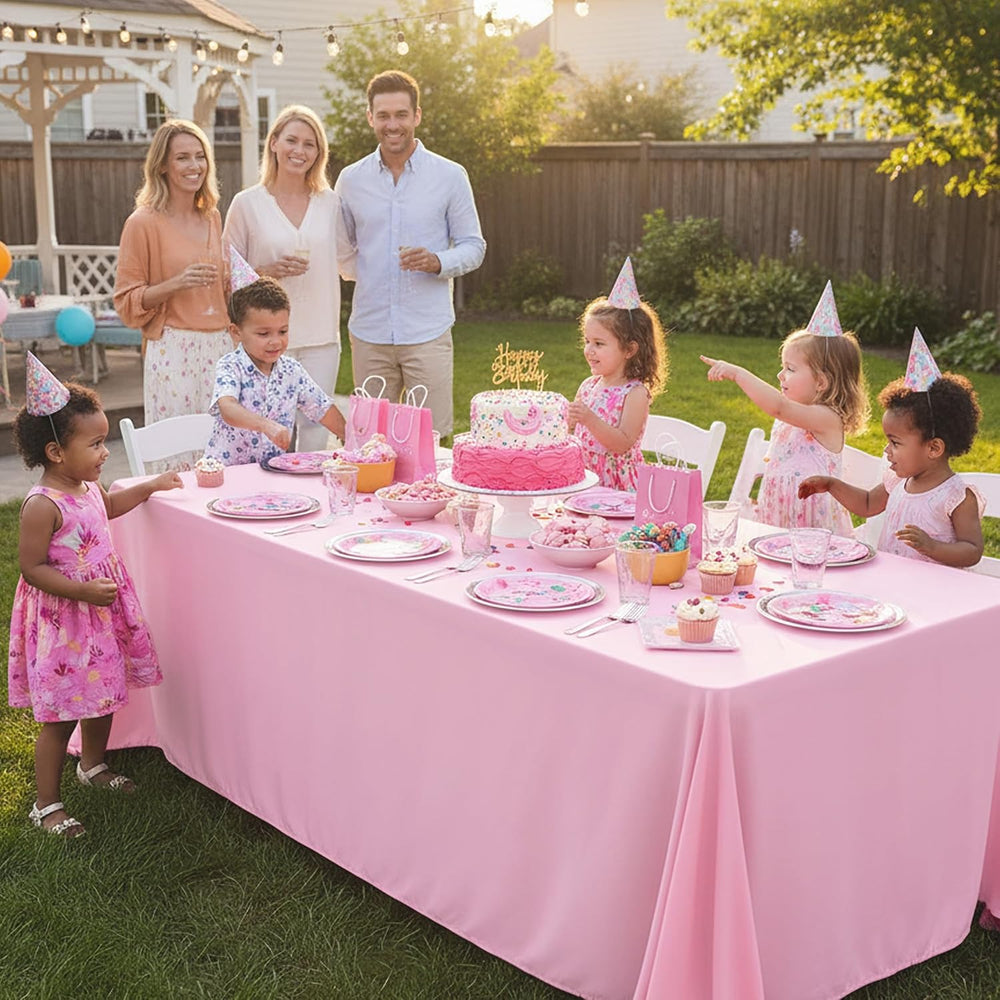10-Pack Pink Tablecloths for Rectangle Tables, 60 x 102 Inches