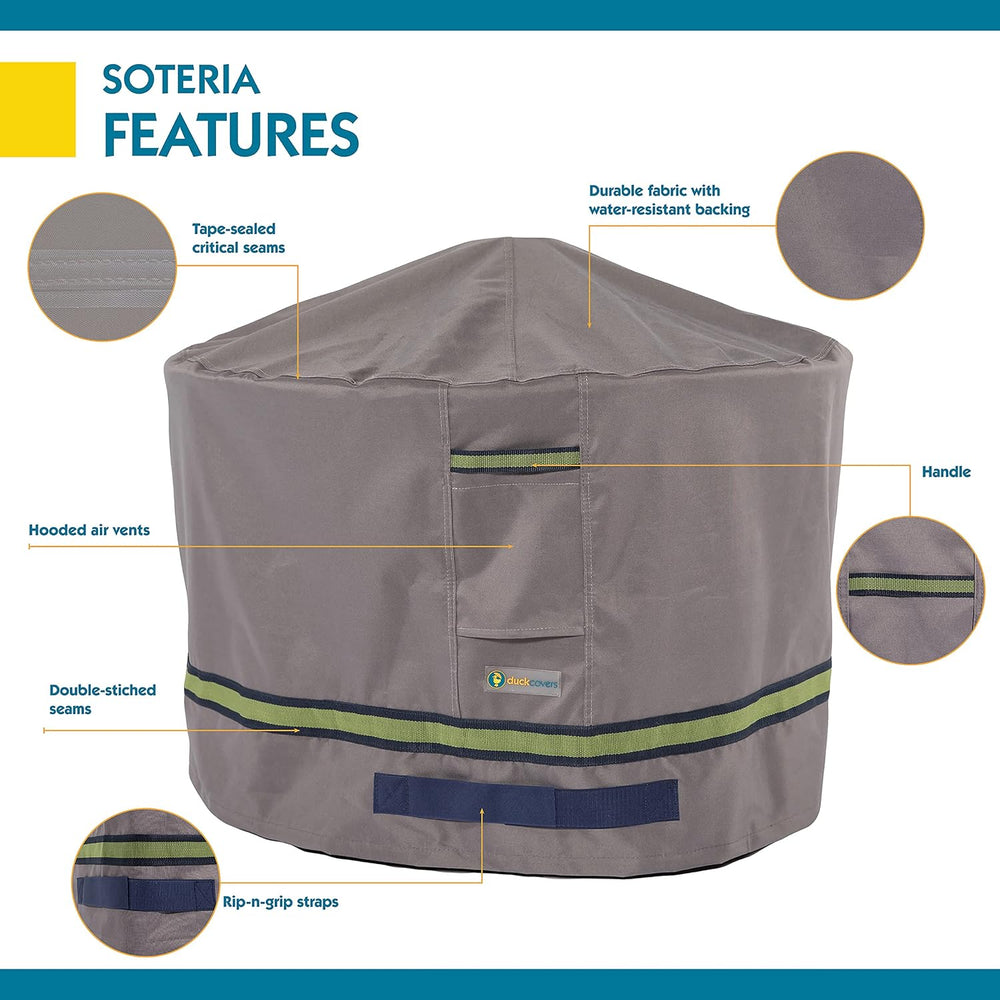 DUCKCOVERS Soteria Waterproof 36 Inch Round Fire Pit Cover, Outdoor Firepit C...