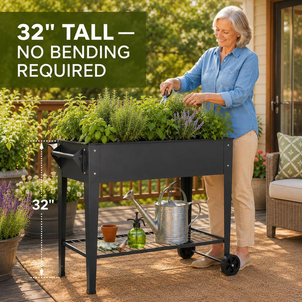 LEETOLLA Elevate 32" Raised Garden Bed with Wheels