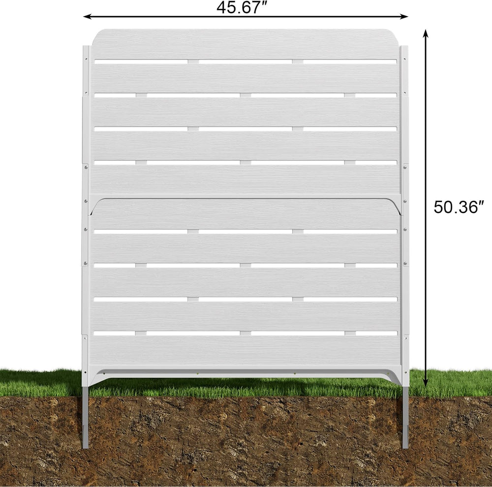 ZZM White Privacy Fence Panels (1 Panel) Outside Decorative Air Conditioner F...