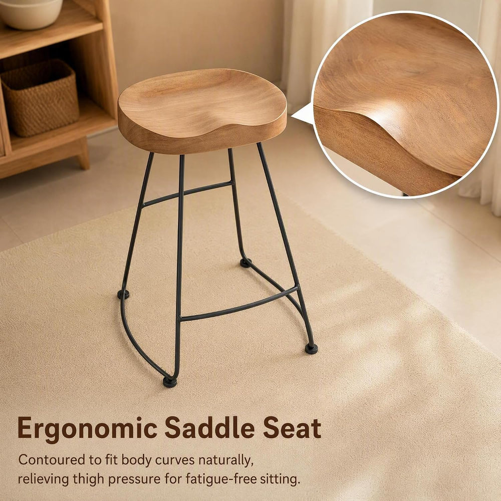 Set of 2 American Elegant Retro Country Style Bar Chair, Modern Fashion Simpl...