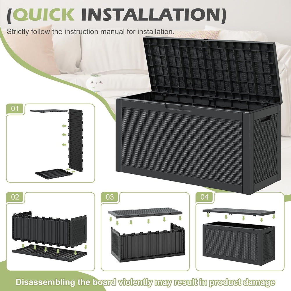 Outdoor Storage Box Waterproof, 80 Gallon Deck Box for Patio Storage