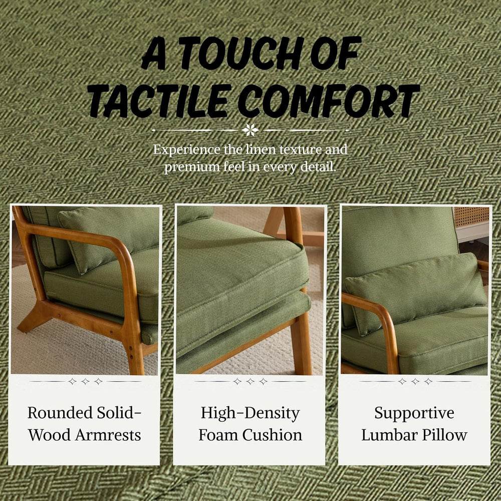 Karl home Mid-Century Modern Accent Reading Chair, Green