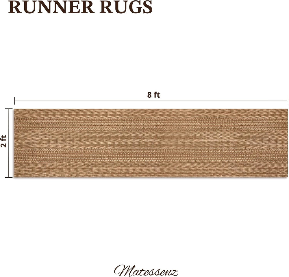 MatEssen 2x8 Extra Long Runner Rug, Modern Woven Distressed Floor Carpet, Low...