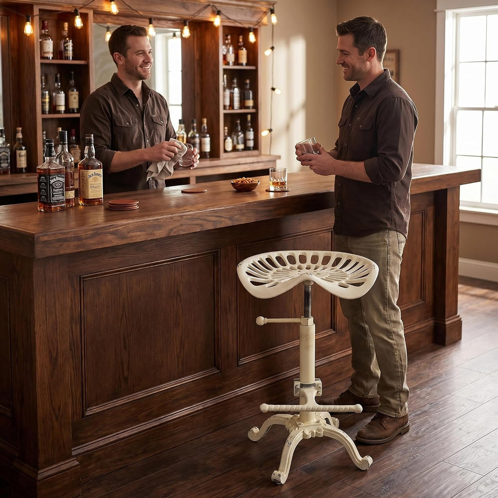Rustic Industrial Farmhouse Tractor Seat Adjustable Height 21.65-27.56in Bar ...