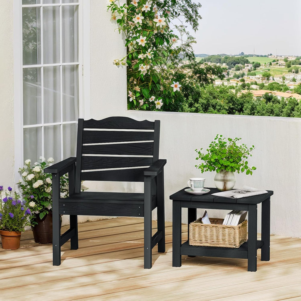 Patio Chairs Set, 3 Pieces Weatherproof HIPS Outdoor Furniture, Patio Chairs ...