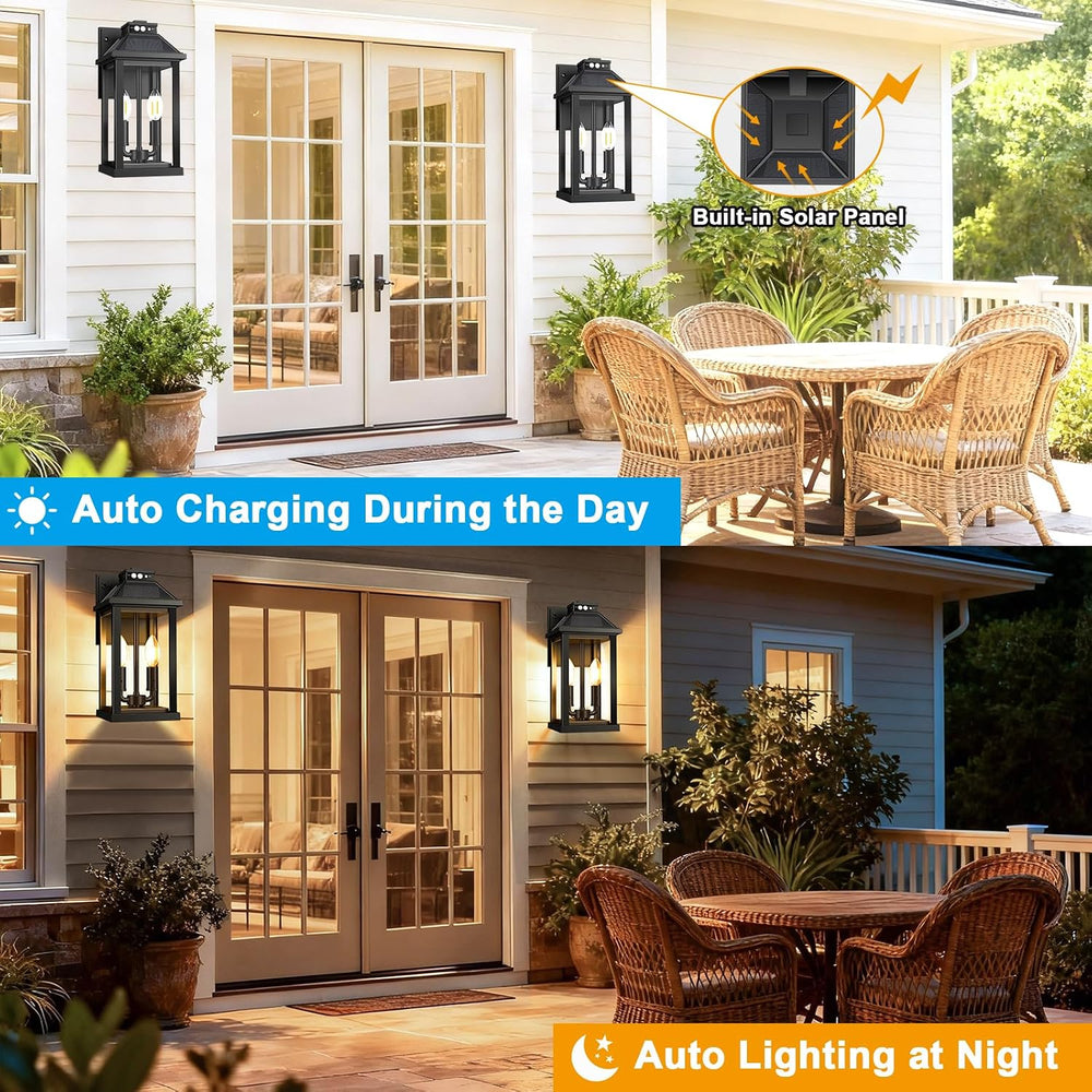 Solar Wall Lights Outdoor with 3 Lighting Modes & Motion Sensor, Outdoor ...