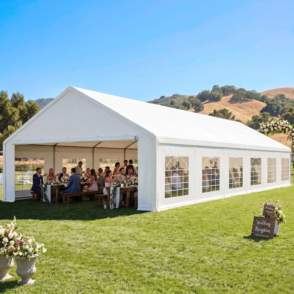 20x40ft Party Tent Heavy Duty with Removable Sidewalls White