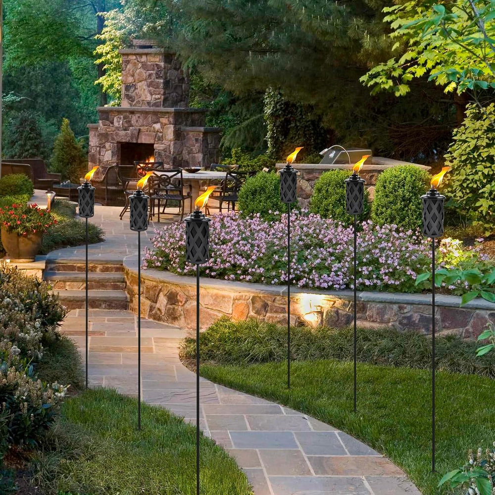 Citronella Torches for Outside Set of 4, 16 Oz Outdoor Torches with 3-Prong G...