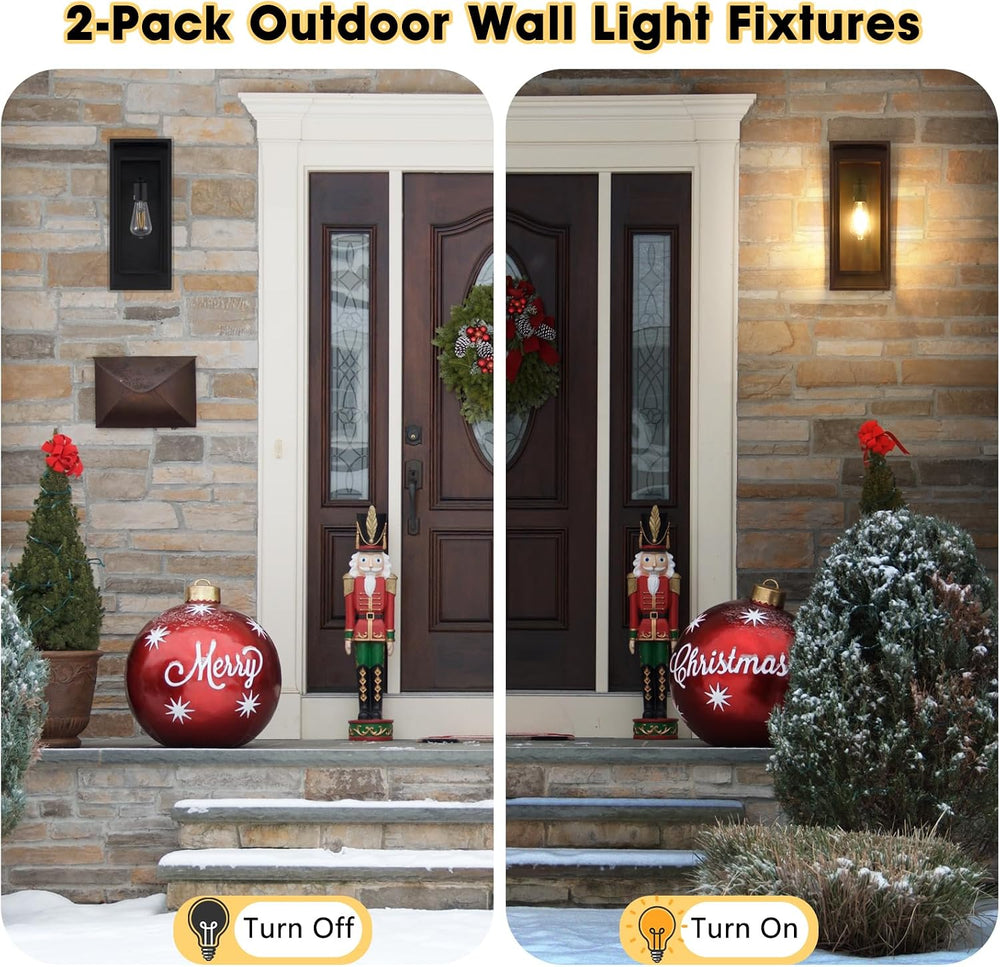 16.5'' Large Outdoor Porch Wall Lanterns, 2 Pack Matte Black Exterior...