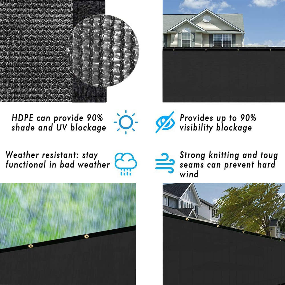 UPGRADE Privacy Screen Fence 8' x 50' Commercial Shade Cover with Bra...