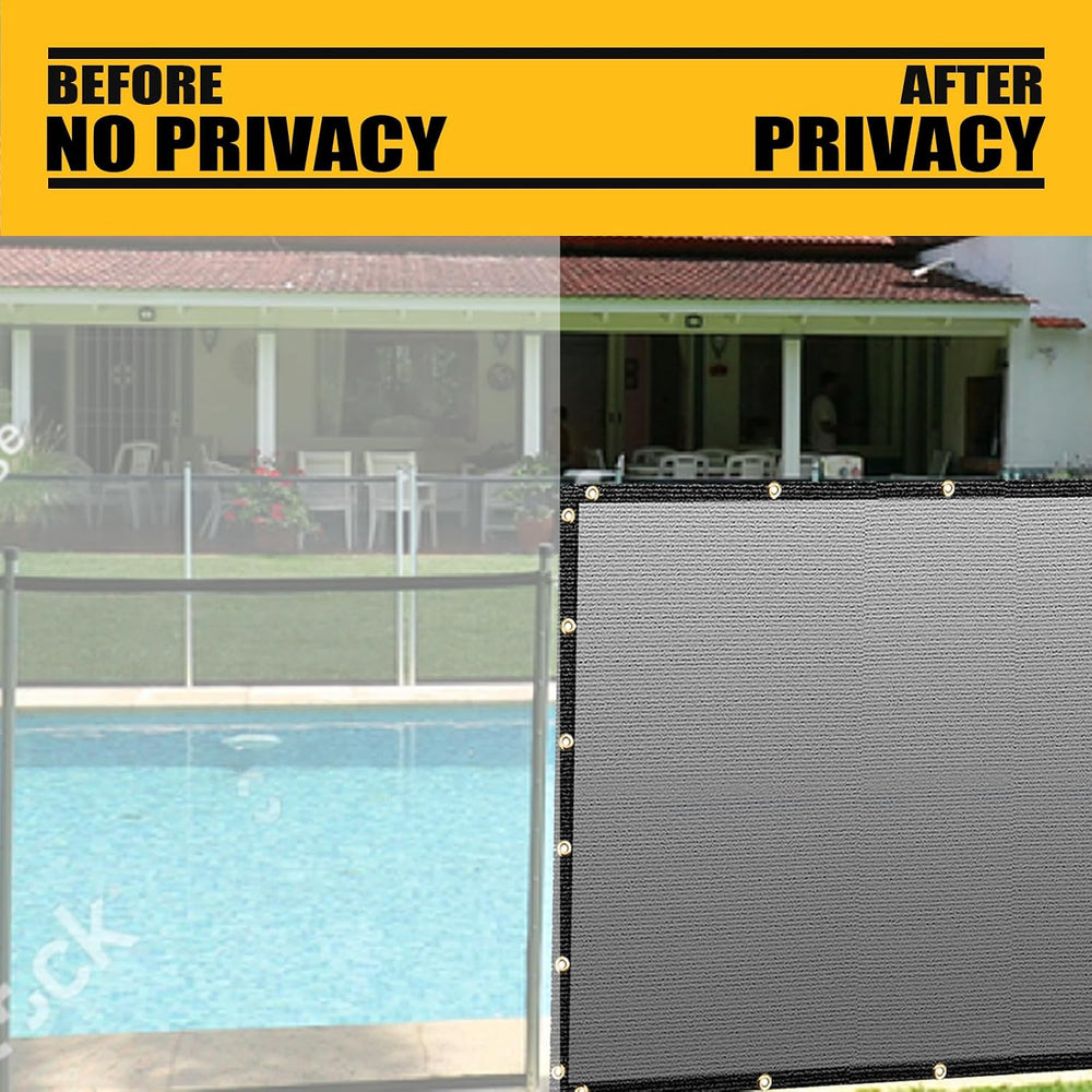 Customized 6' x 10' Gray Fence Privacy Screen,with Bindings & Gro...