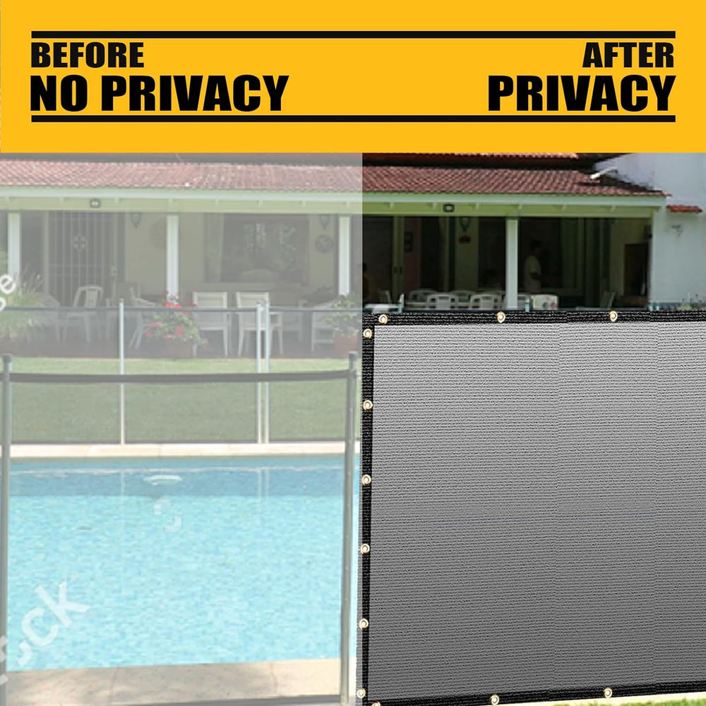 Customized 5' x 20' Gray Fence Privacy Screen,with Bindings & Gro...