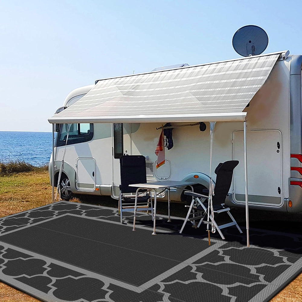 GENIMO Outdoor Rug, Waterproof Plastic Rugs 10'x14' for Camping Blue ...
