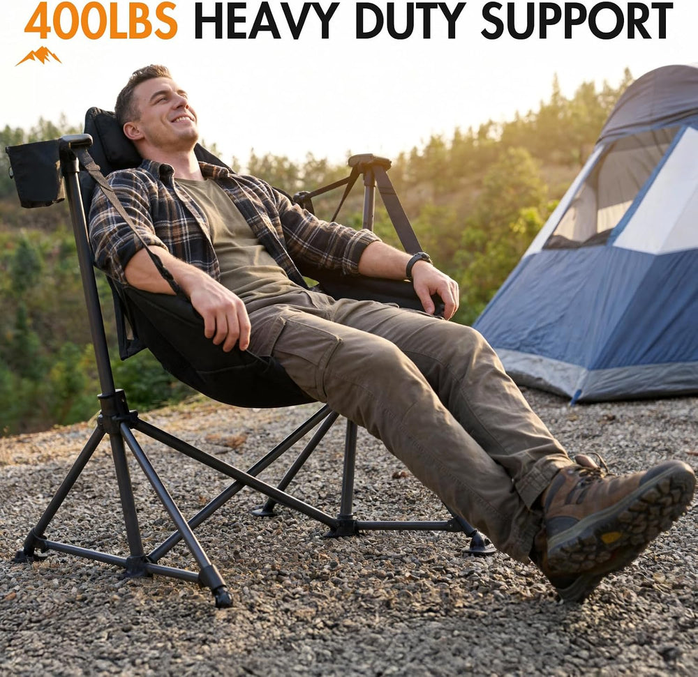 Portal Hammock Camping Chair,Adjustable Recline Backrest,Black