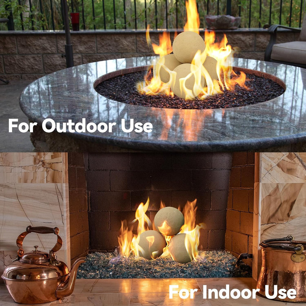 Skyflame 4-inch Ceramic Fireplace Balls, Fire Pit Firepalce Decorative