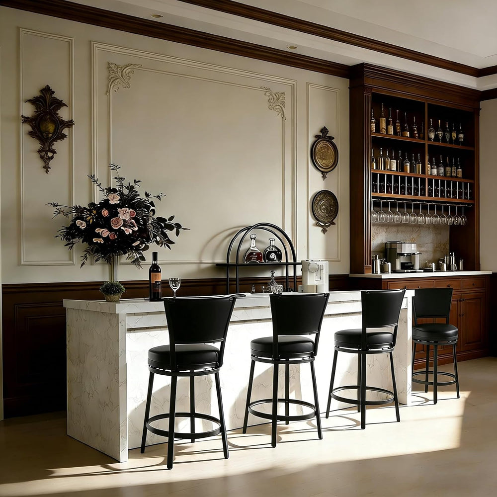 Swivel Bar Stools Set of 2, 25 inch Counter Height Barstools, Modern Metal Sw...
