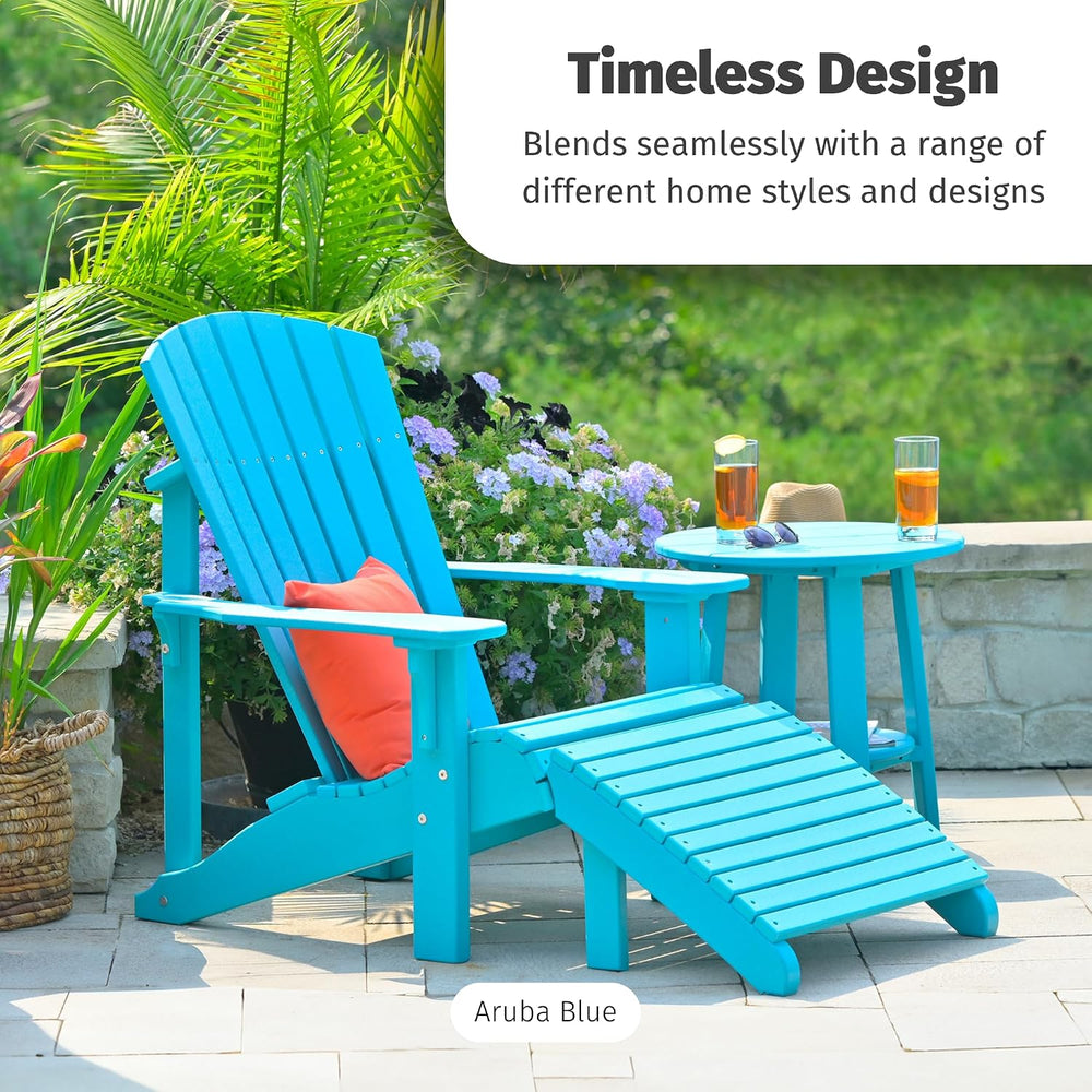 LuxCraft Plastic Poly Deluxe Adirondack Chair, Outdoor Patio Chair for Lawn a...