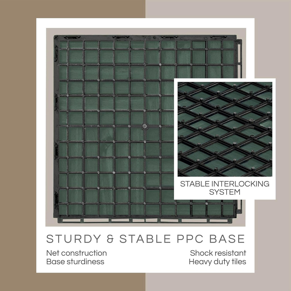 THYOI Premium Deck Tiles, 10 Pcs Patio Flooring - Knysna Green - Crossed