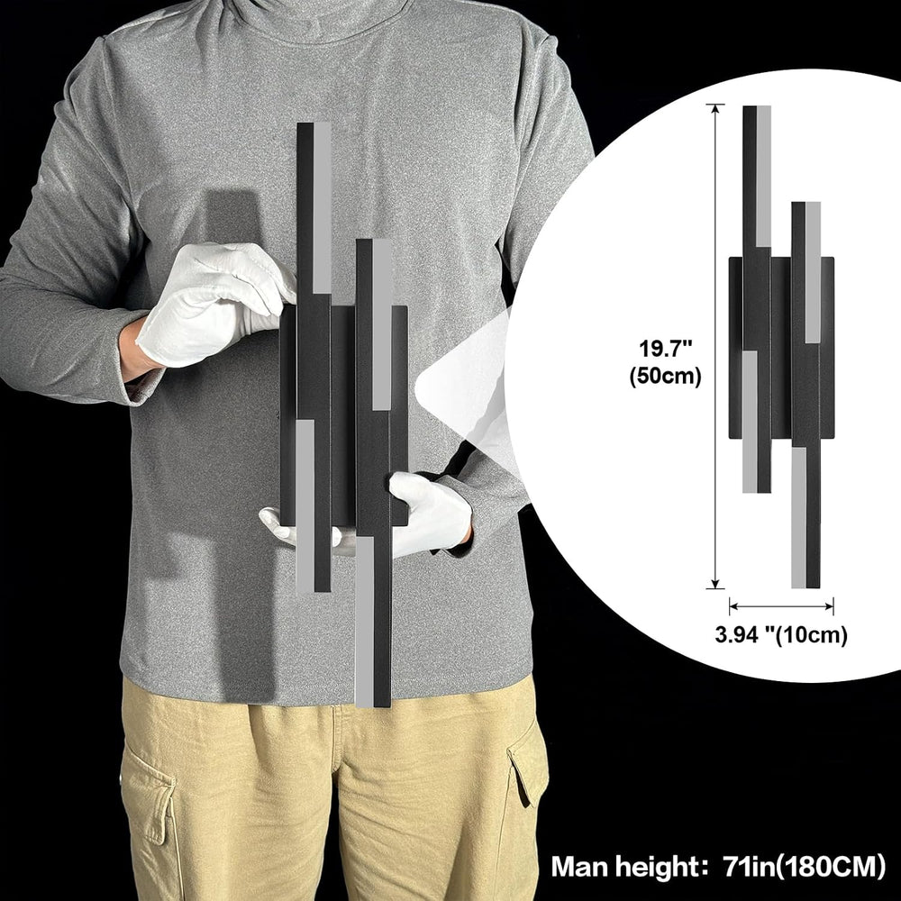 Benkut Modern LED Wall Sconce Black Remote Wall Light Fixtures for Bathroom, ...